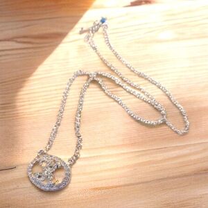 Avon Silver Plated Necklace with Crystal K Monogram